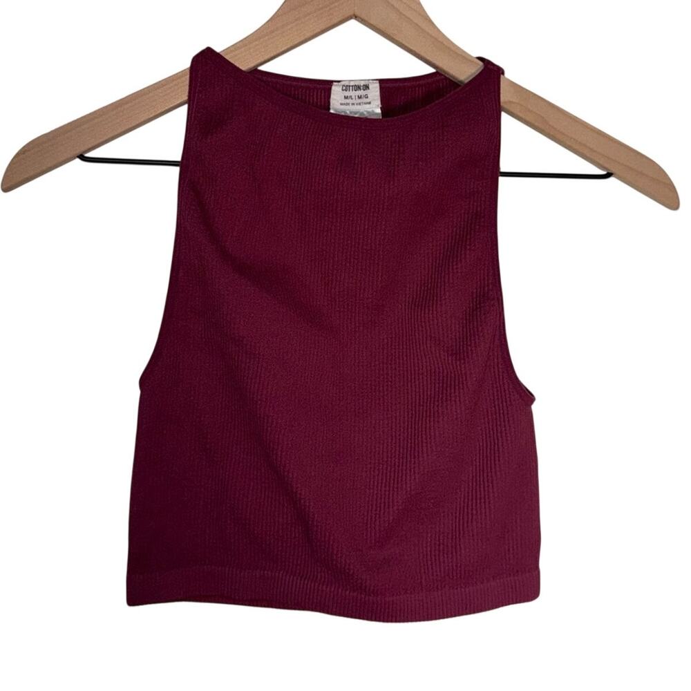 COTTON ON ribbed women’s high neck sleeveless cropped shirt M